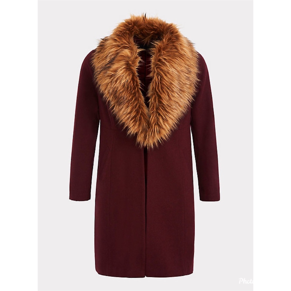 Torrid burgundy dress coat